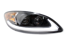 Black Headlight Fits International ProStar W/ White/Amber LED Bar Passenger Side
