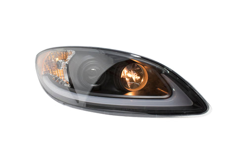 Black Headlight Fits International ProStar W/ White/Amber LED Bar Passenger Side