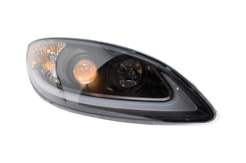Black Headlight Fits International ProStar W/ White/Amber LED Bar Passenger Side