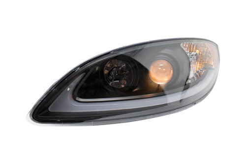 Black Headlight Fits International ProStar W/ White/Amber LED Bar Driver Side