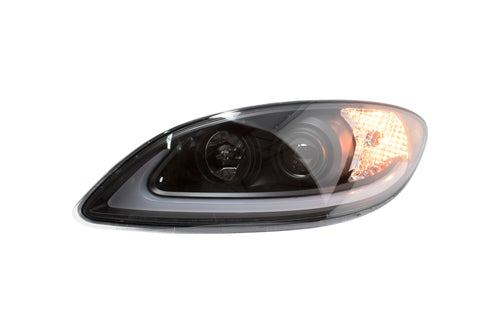 Black Headlight Fits International ProStar W/ White/Amber LED Bar Driver Side