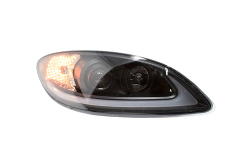 Black Headlight Fits International ProStar W/ White/Amber LED Bar Passenger Side