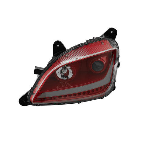 Red Housing Dragon Eyes Headlight With LED Turn Signal and Day Light Bar fits Peterbilt 579 & 587