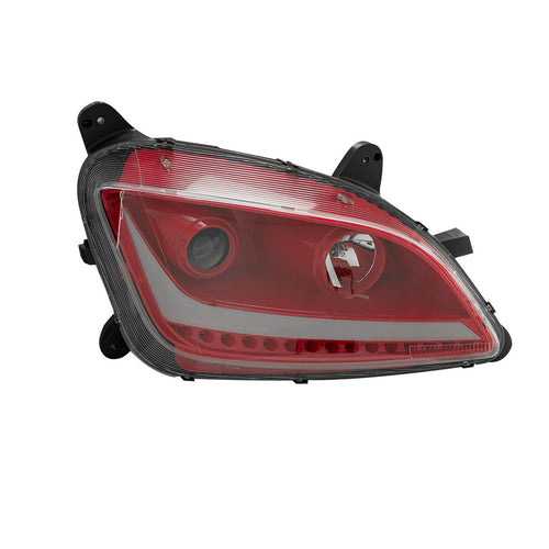 Red Housing Dragon Eyes Headlight With LED Turn Signal and Day Light Bar fits Peterbilt 579 & 587