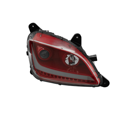Red Housing Dragon Eyes Headlight With LED Turn Signal and Day Light Bar fits Peterbilt 579 & 587