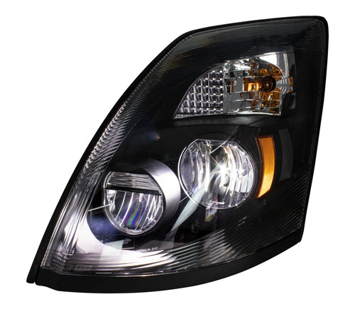 Headlight fits Volvo VN / VNL 03+ All LED Lights Black Reflector