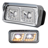 Chrome Projector LED Headlight Fits Freightliner Classic, Peterbilt, Kenworth & Western Star 4900