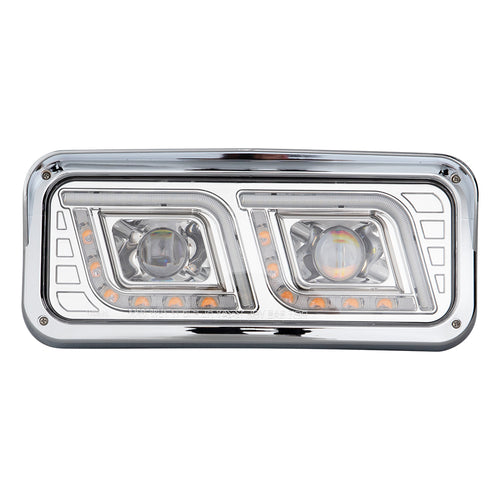 Chrome Projector LED Headlight Fits Freightliner Classic, Peterbilt, Kenworth & Western Star 4900