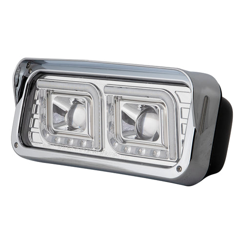 Chrome Projector LED Headlight Fits Freightliner Classic, Peterbilt, Kenworth & Western Star 4900