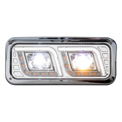 Chrome Projector LED Headlight Fits Freightliner Classic, Peterbilt, Kenworth & Western Star 4900