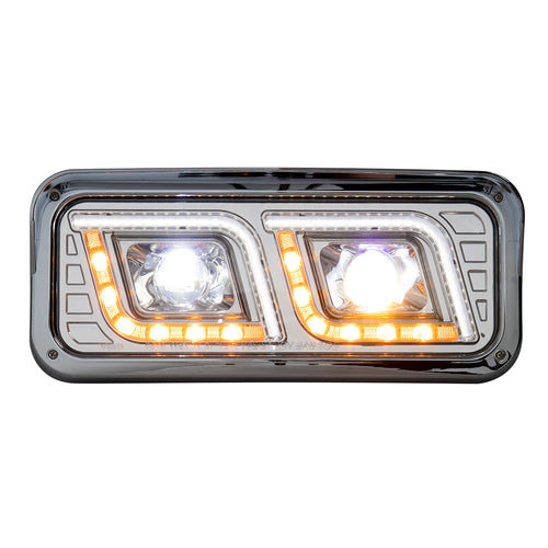 Chrome Projector LED Headlight Fits Freightliner Classic, Peterbilt, Kenworth & Western Star 4900