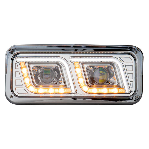 Chrome Projector LED Headlight Fits Freightliner Classic, Peterbilt, Kenworth & Western Star 4900