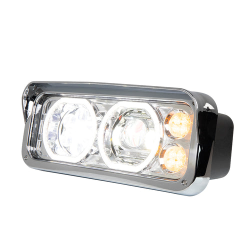 Chrome Projector LED Headlight fits Freightliner Classic, Peterbilt, Kenworth, and Western Star 4900