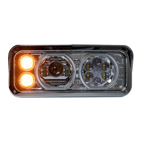 Chrome Projector LED Headlight fits Freightliner Classic, Peterbilt, Kenworth, and Western Star 4900