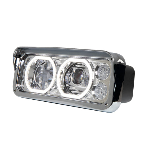 Chrome Projector LED Headlight fits Freightliner Classic, Peterbilt, Kenworth, and Western Star 4900