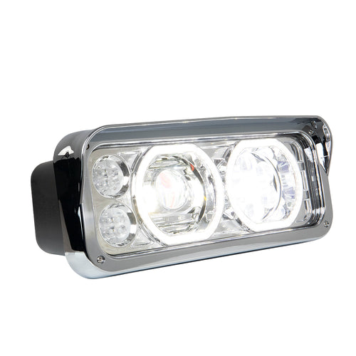 Chrome Projector LED Headlight fits Freightliner Classic, Peterbilt, Kenworth, and Western Star 4900