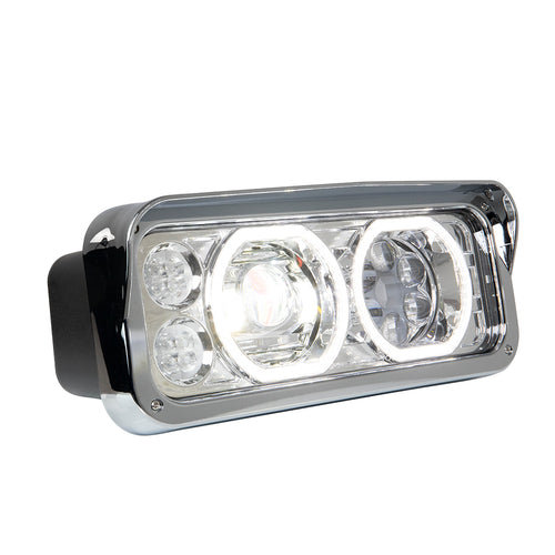 Chrome Projector LED Headlight fits Freightliner Classic, Peterbilt, Kenworth, and Western Star 4900