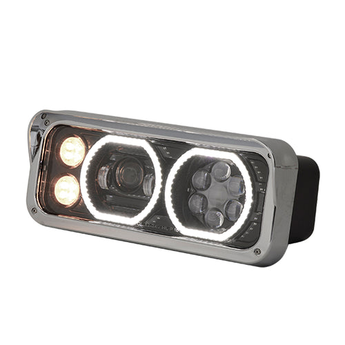Black Projector LED Headlight fits Freightliner Classic, Peterbilt, Kenworth, and Western Star 4900 Passenger Side