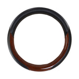 18" Steering Wheel Cover Black and Wood Brown