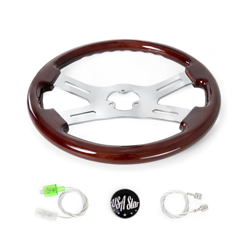 16" Wood Steering Wheel - 4 Spoke Classic