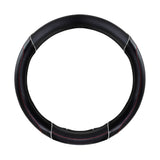 18” Steering Wheel Cover Black Carbon Fiber And Black “chrome trim"