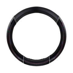 18” Steering Wheel Cover Black Carbon Fiber And Black “chrome trim"