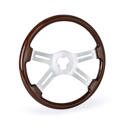 18" Wood Steering Wheel - 4 Spoke Classic - BLUE