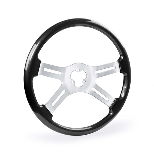 18" Wood Steering Wheel - 4 Spoke Classic - BLUE