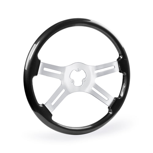 18" Wood Steering Wheel - 4 Spoke Classic - BLUE