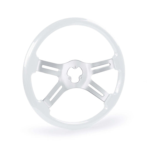 18" Wood Steering Wheel - 4 Spoke Classic - BLUE