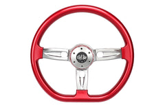 18” Steering Wheel Black Chrome 3-Spoke Chrome Horn Button -Logo