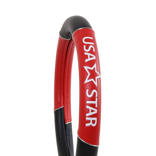 18" Steering Wheel Cover Black/Red With USASTAR Logo