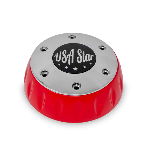 Red Bezel And Horn Chrome Button