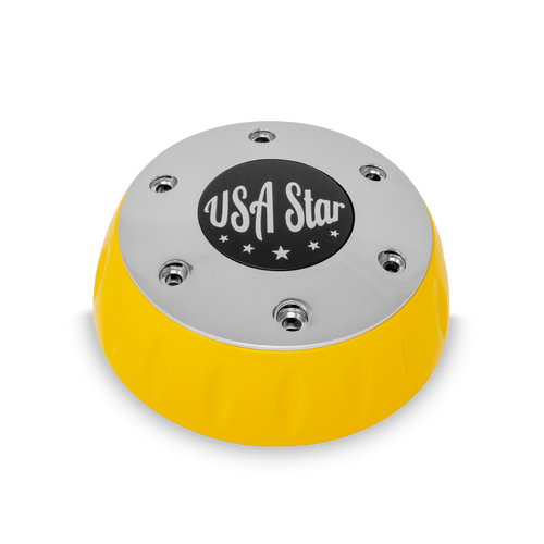 Yellow Bezel And Horn Chrome Button