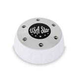 White Bezel And Horn Chrome Button