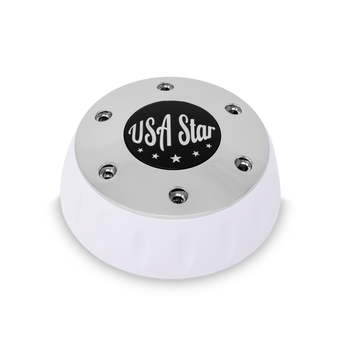 White Bezel And Horn Chrome Button