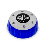Blue Bezel And Horn Chrome Button