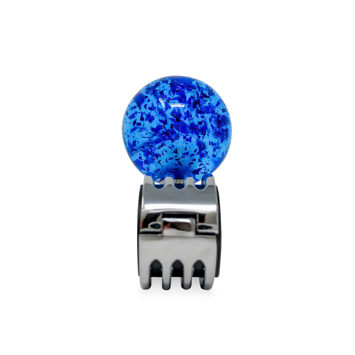 Steering Wheel Spinner Knob – Clear-Blue with Blue Holographic Flakes