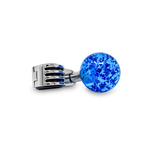 Steering Wheel Spinner Knob – Clear-Blue with Blue Holographic Flakes