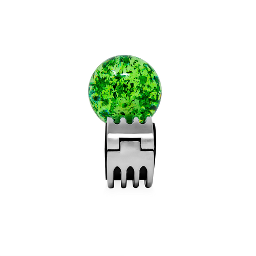 Steering Wheel Spinner Knob – Clear-Green with Green Holographic Flakes