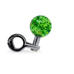 Steering Wheel Spinner Knob – Clear-Green with Green Holographic Flakes