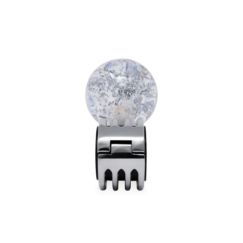 Steering Wheel Spinner Knob – Clear with Silver Holographic Flakes