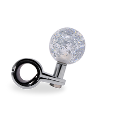 Steering Wheel Spinner Knob – Clear with Silver Holographic Flakes