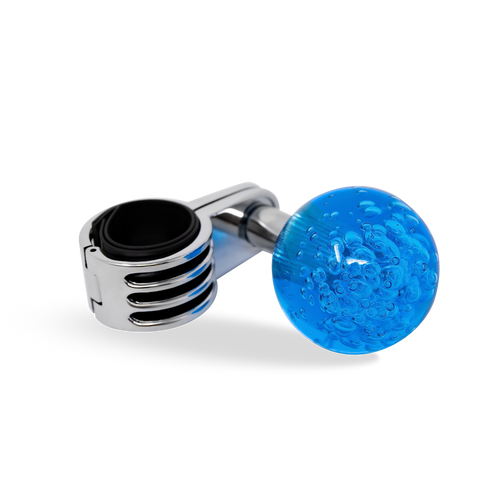 Steering Wheel Spinner Knob – Clear-Blue Bubbles