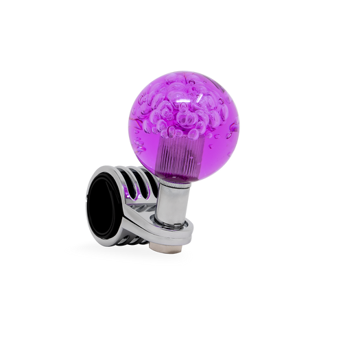 Steering Wheel Spinner Knob – Clear-Purple Bubbles