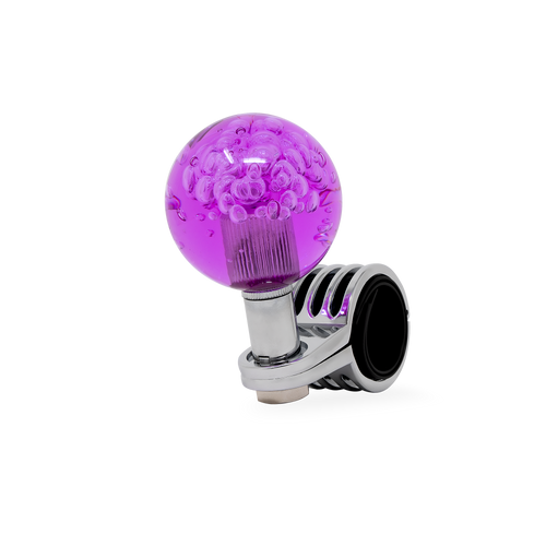 Steering Wheel Spinner Knob – Clear-Purple Bubbles