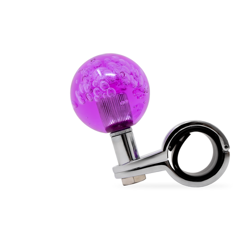 Steering Wheel Spinner Knob – Clear-Purple Bubbles