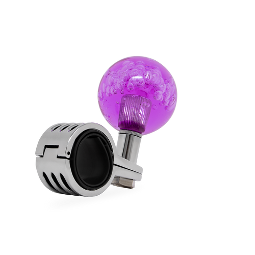 Steering Wheel Spinner Knob – Clear-Purple Bubbles