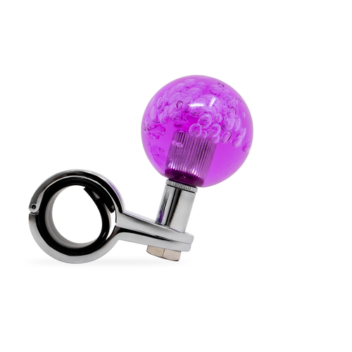 Steering Wheel Spinner Knob – Clear-Purple Bubbles