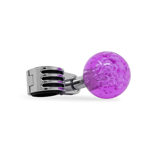 Steering Wheel Spinner Knob – Clear-Purple Bubbles